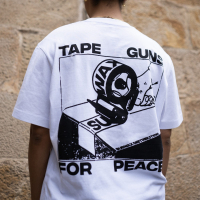 Planet Luke x Subwax Collaboration - Tape Guns For Peace - White T Shirt M