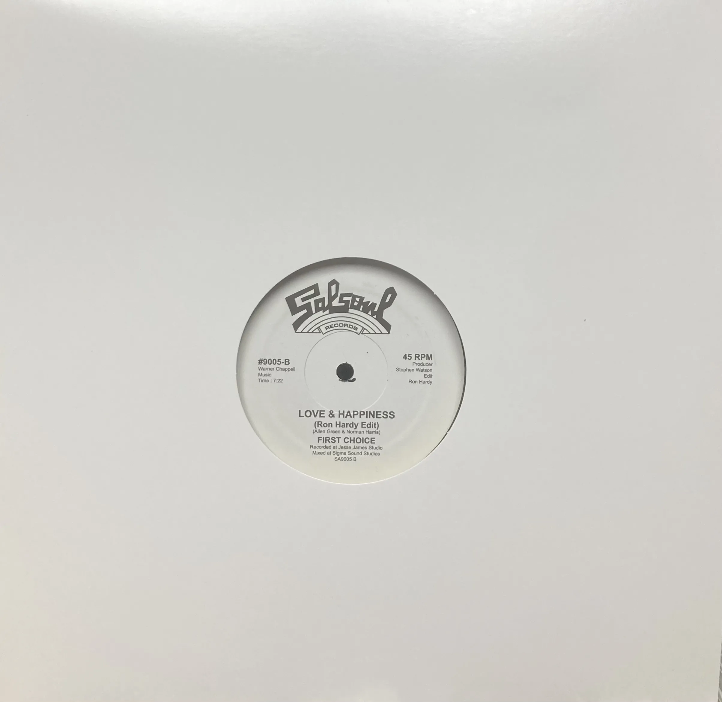 First Choice - Love & Happiness (Ron Hardy Edit) : 12inch