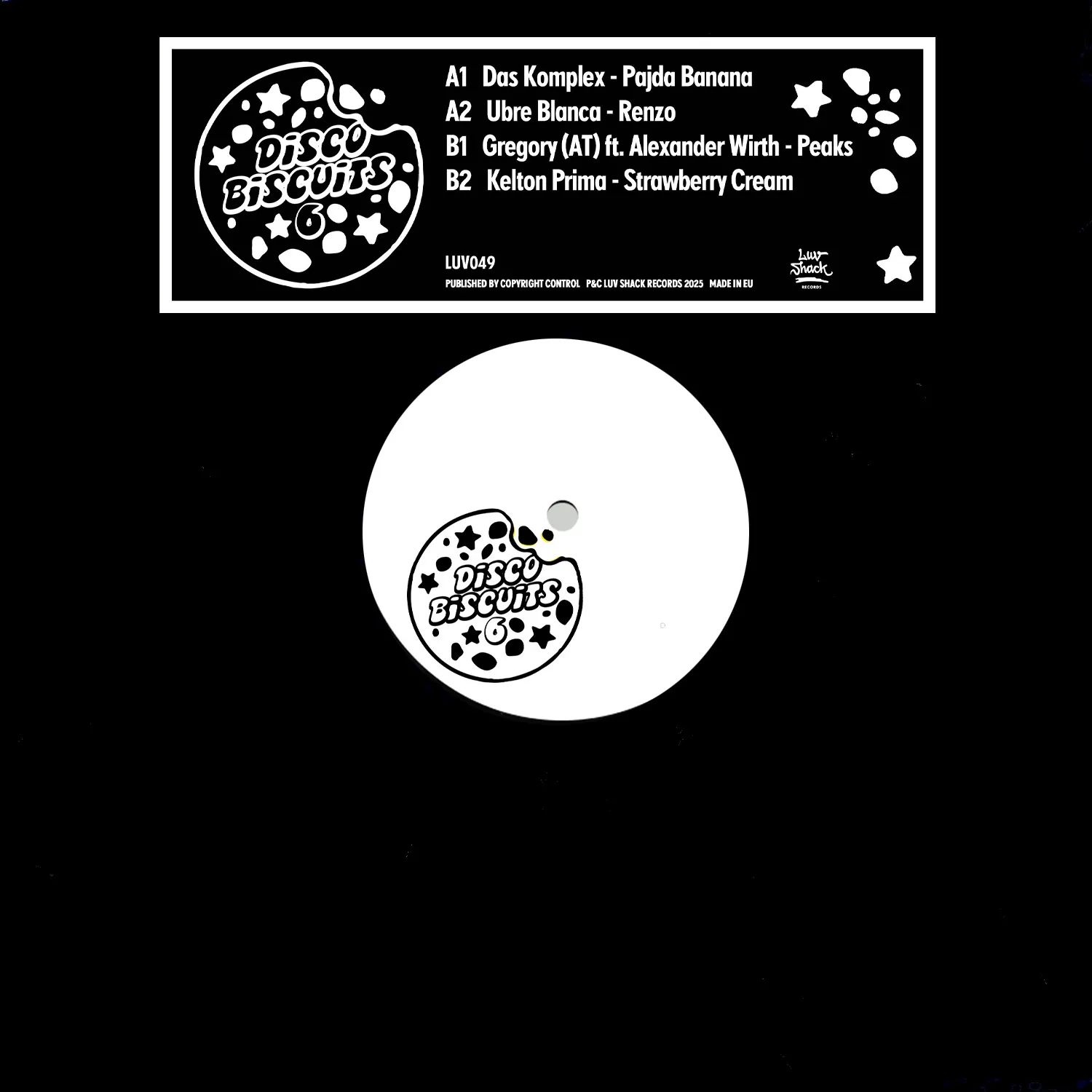 VARIOUS - Disco Biscuits #6 (handstamped vinyl, cover sticker) : 12inch