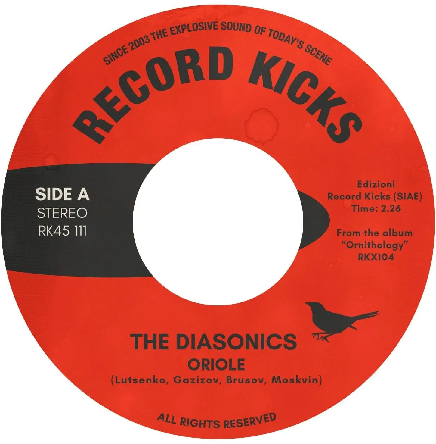 The Diasonics - Oriole / Chickadee (Transparent Vinyl 7") : 7inch