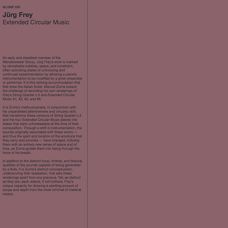 Jürg Frey - Extended Circular Music : LP(color)
