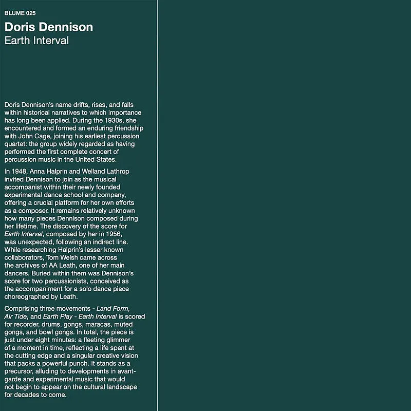 Doris Dennison - Earth Interval : LP(color)