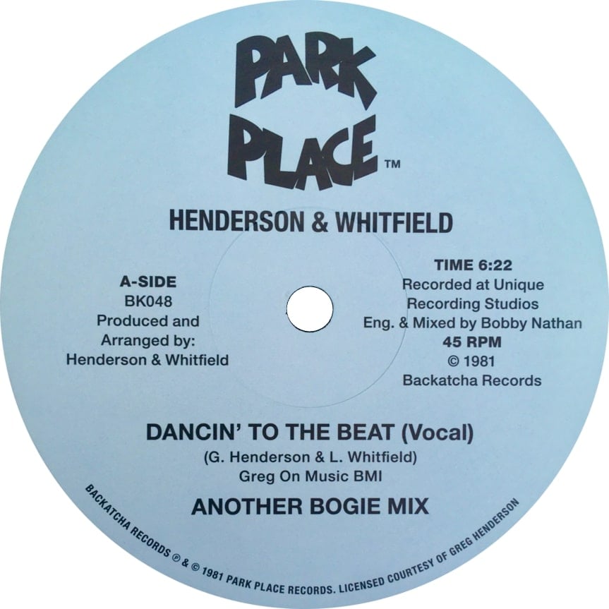 Henderson & Whitfield - Dancin To The Beat : 12inch