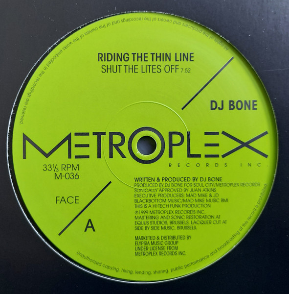 DJ Bone - Riding The Thin Line : 12inch