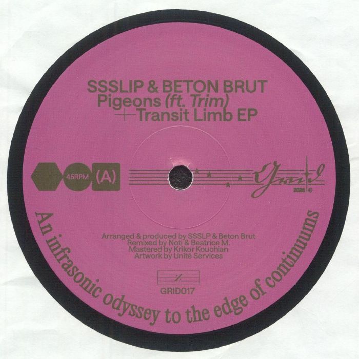 Ssslip / Beton Brut Feat Trim - Pigeons / Transit Limb EP (feat Noti, Beatrice M mixes) : 12inch