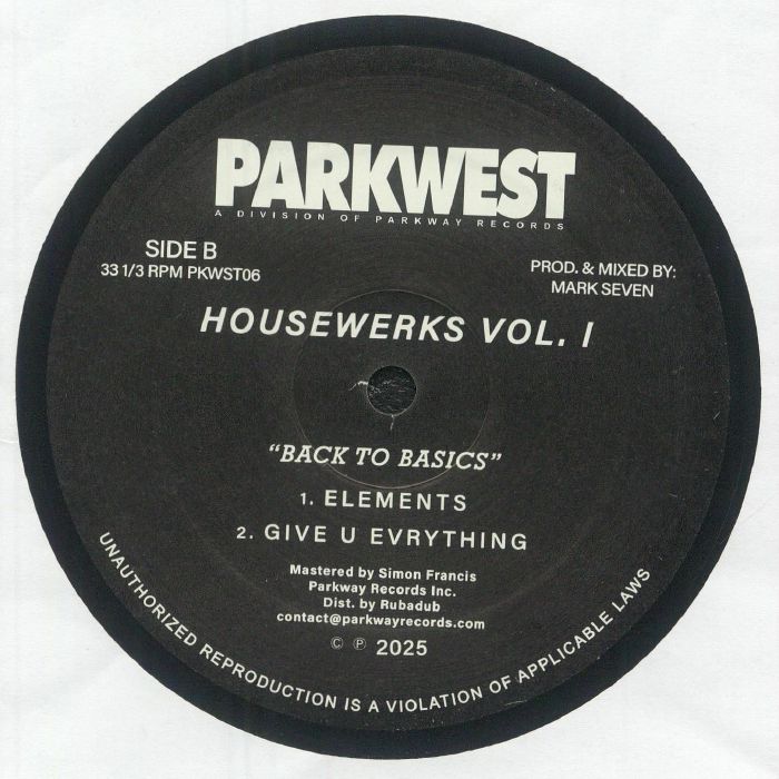 Mark Seven - Housewerks Vol I - Back II Basics : 12inch