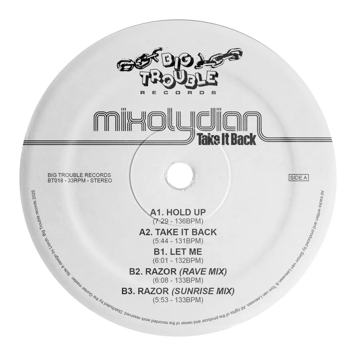 MIXOLYDIAN - Take It Back EP : 12inch