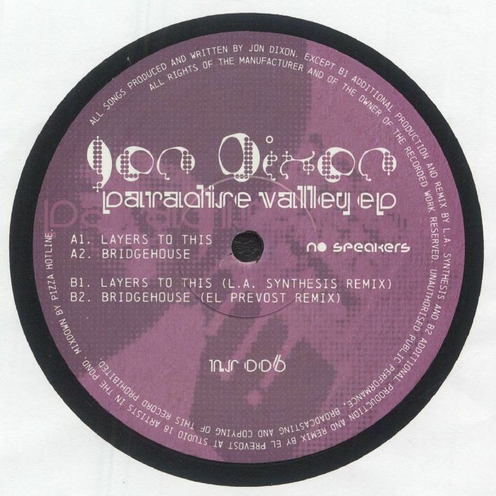 Jon Dixon - Paradise Valley EP (feat LA Synthesis, El Prevost remixes) : 12inch