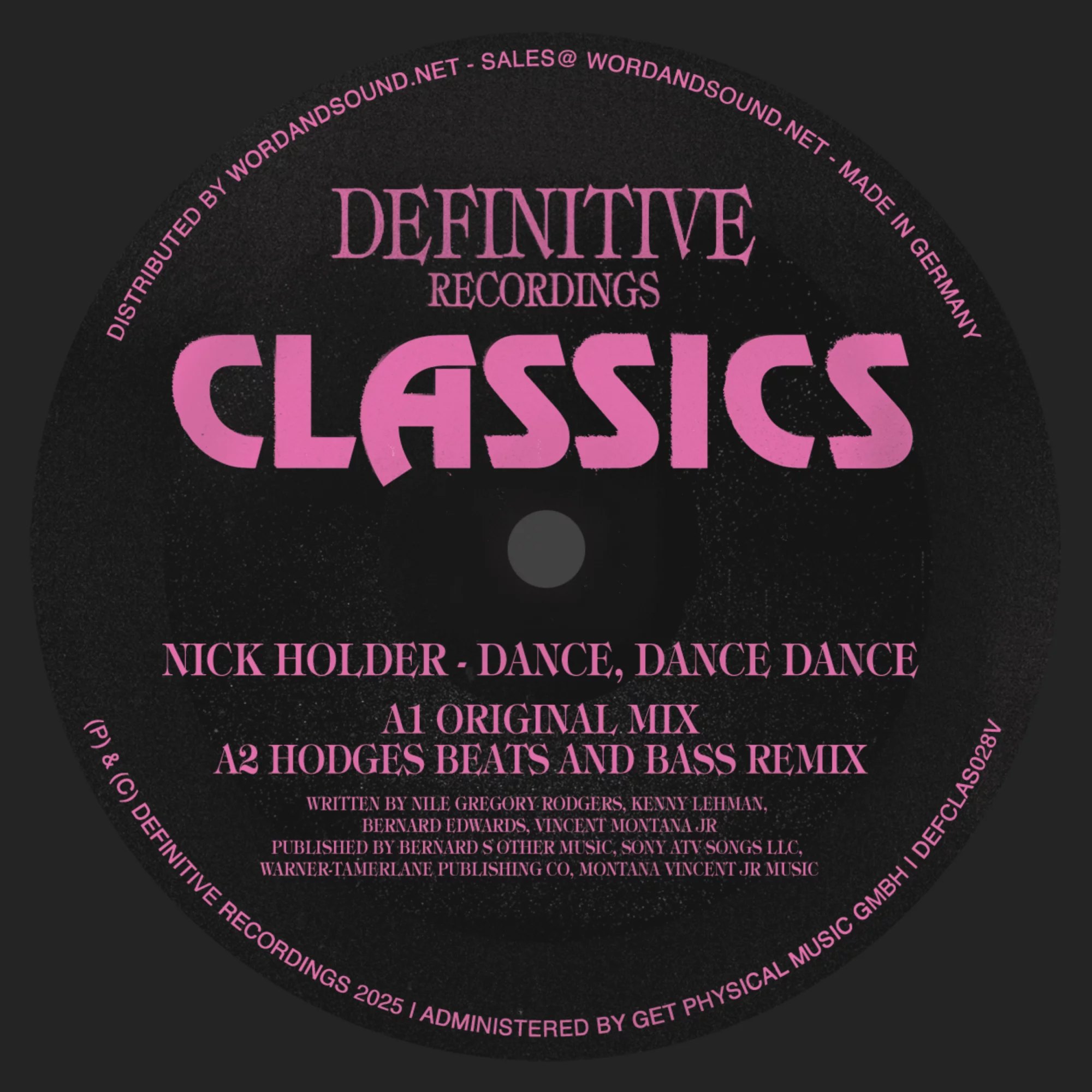 Nick Holder - Dance, Dance, Dance (Orig,Hodges,Trackheadz Rmxs) : 12inch