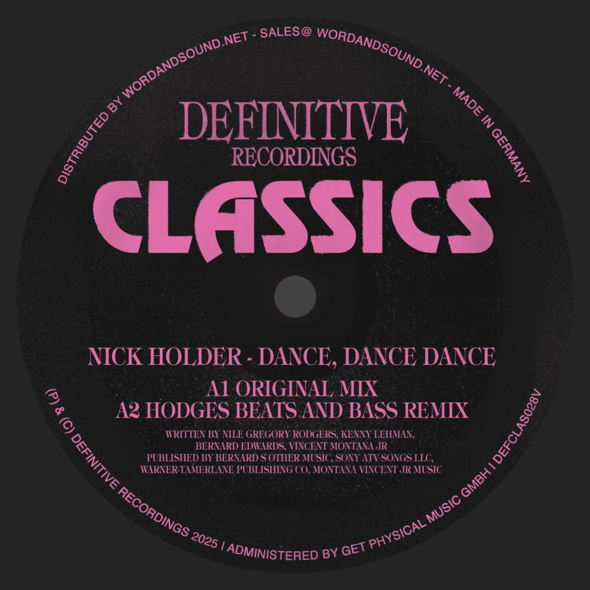 Nick Holder - Dance, Dance, Dance (Orig,Hodges,Trackheadz Rmxs) : 12inch