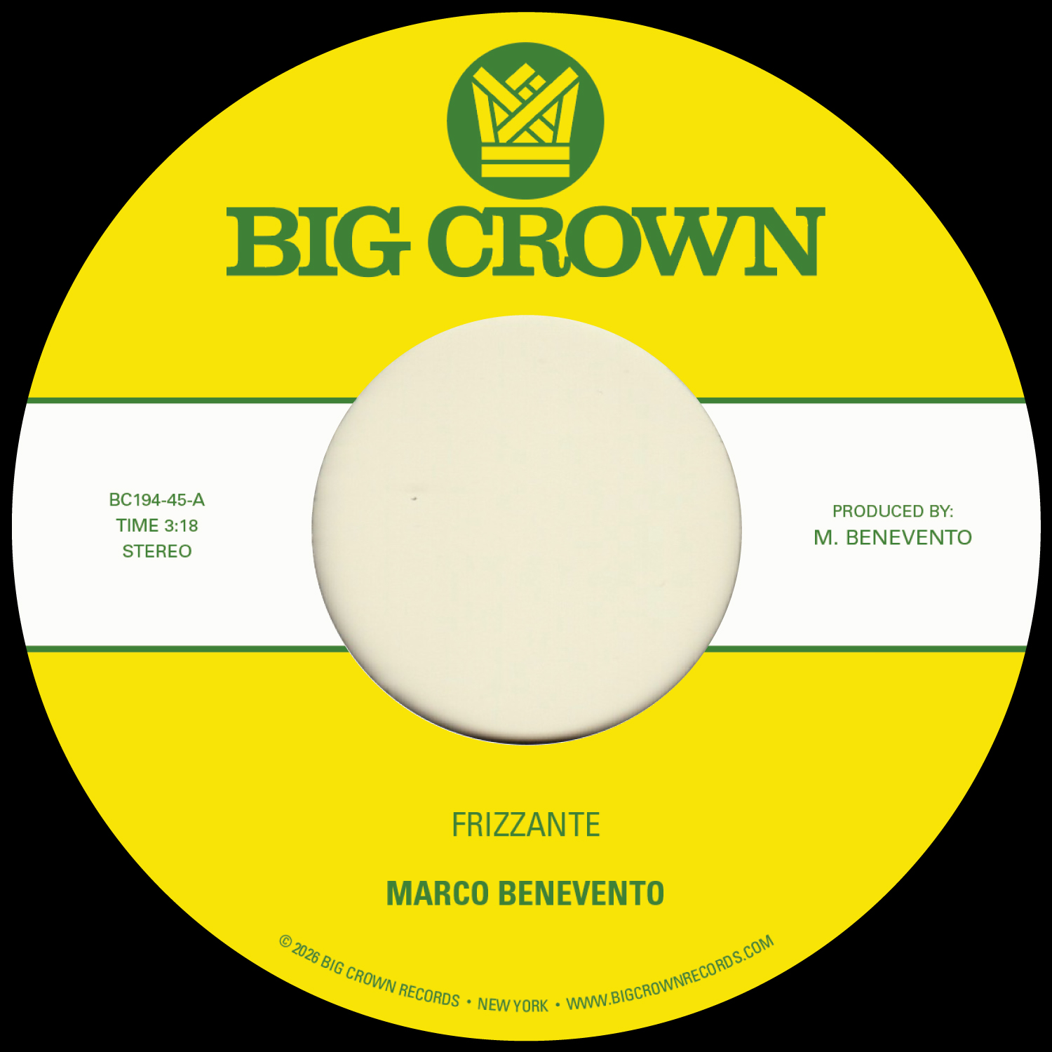 Marco Benevento - Frizzante b/w Turandot : 7inch