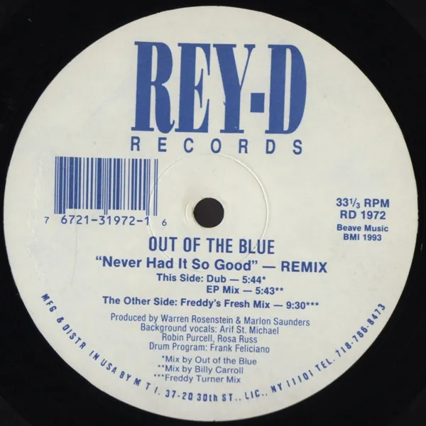 OUT OF THE BLUE - Never Had It So Good (Remix) : 12inch