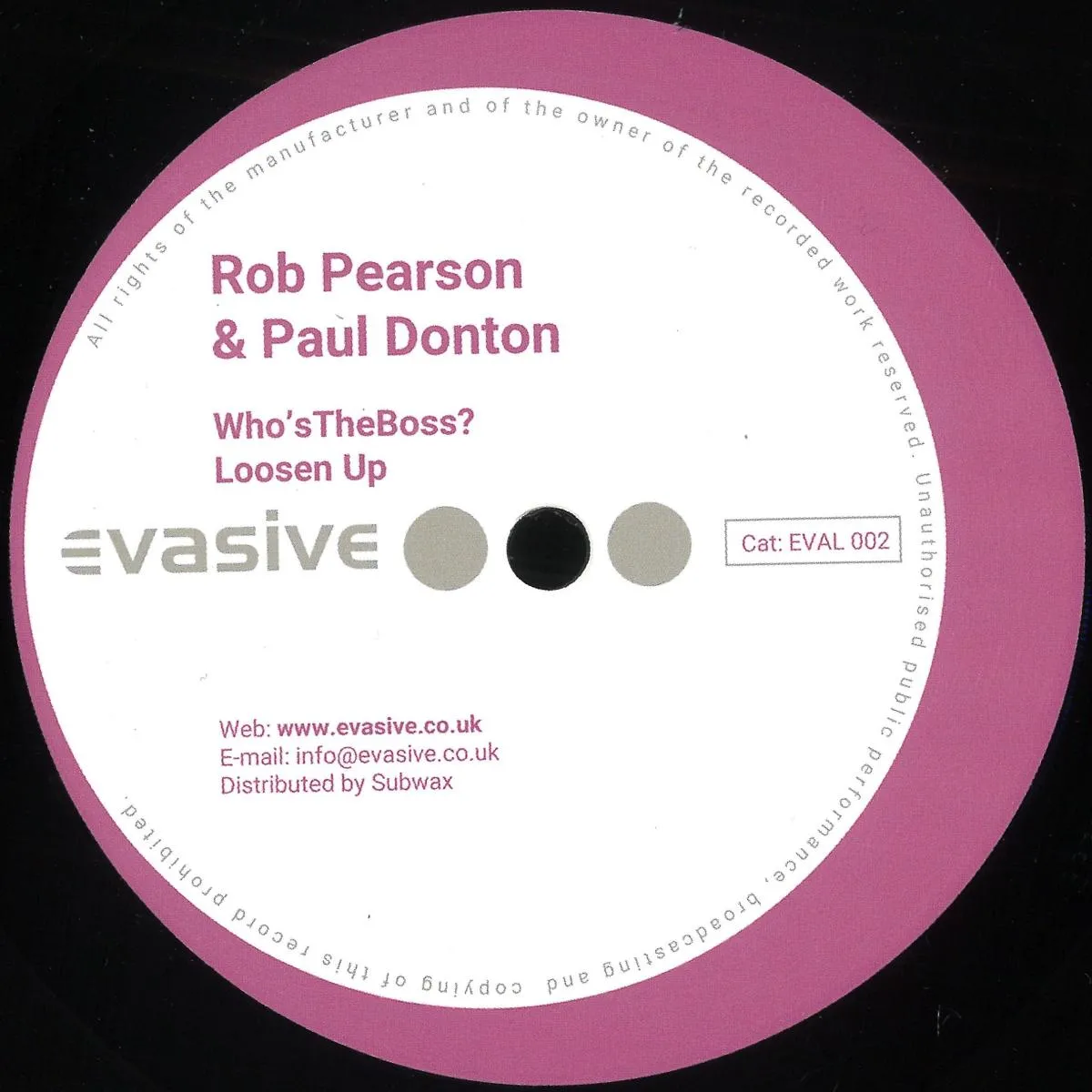 Rob Pearson & Paul Donton - Who’s The Boss EP (Incl. Jay Tripwire Remix) : 12inch