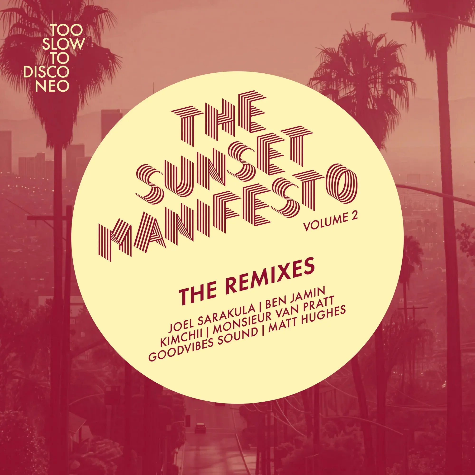 The Sunset Manifesto Volume 2 - The Remixes (Marbled: white/opaque) (Ben Jamin, Monsieur van Pratt, Matt Hughes RMX) : 7inch