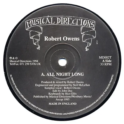 ROBERT OWENS - All Night Long : 12inch