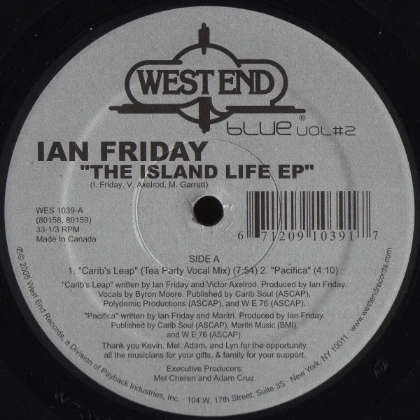IAN FRIDAY - The Island Life EP : 12inch