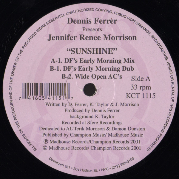 Dennis Ferrer - Sunshine : 12inch