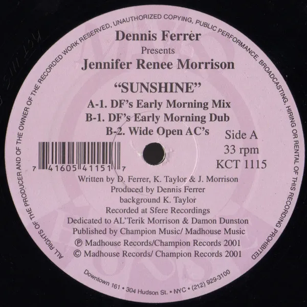 Dennis Ferrer - Sunshine : 12inch