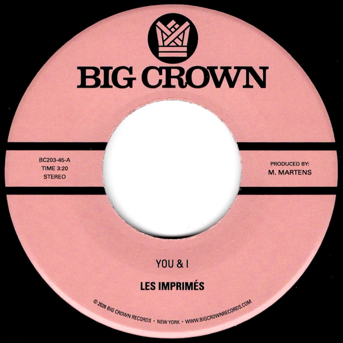 Les Imprimés - You & I b/w Miss The Days : 7inch