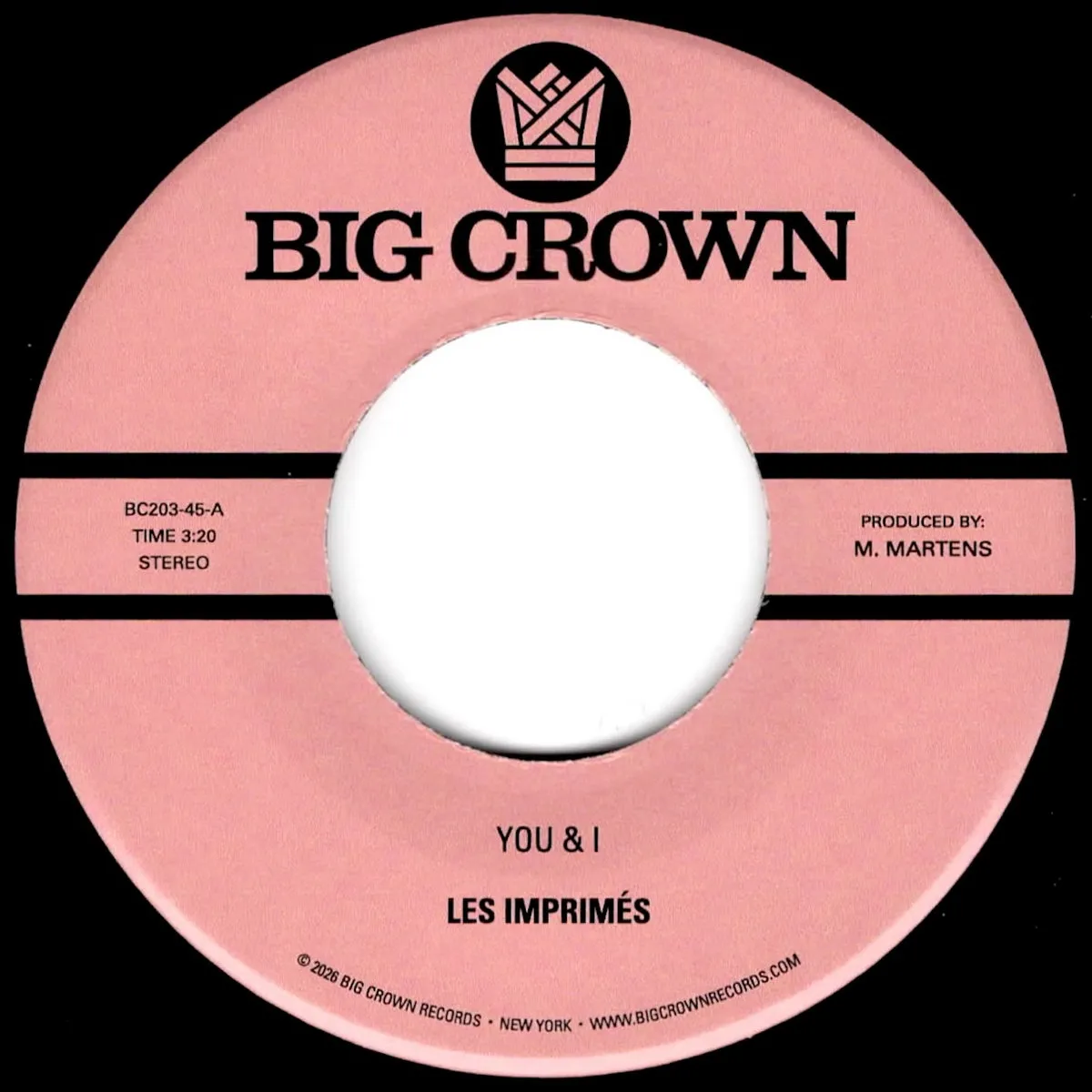 Les Imprimés - You & I b/w Miss The Days : 7inch
