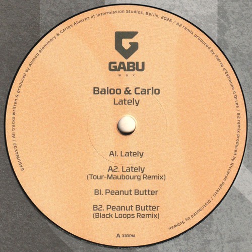 Baloo & Carlo - Lately (Incl. Tour-Maubourg & Black Loops Remixes) : 12inch