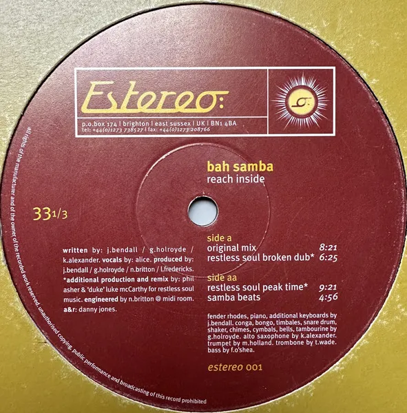 BAH SAMBA - Reach Inside : 12inch