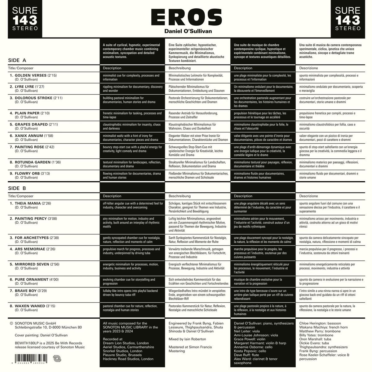 Daniel O’Sullivan - Eros : LP