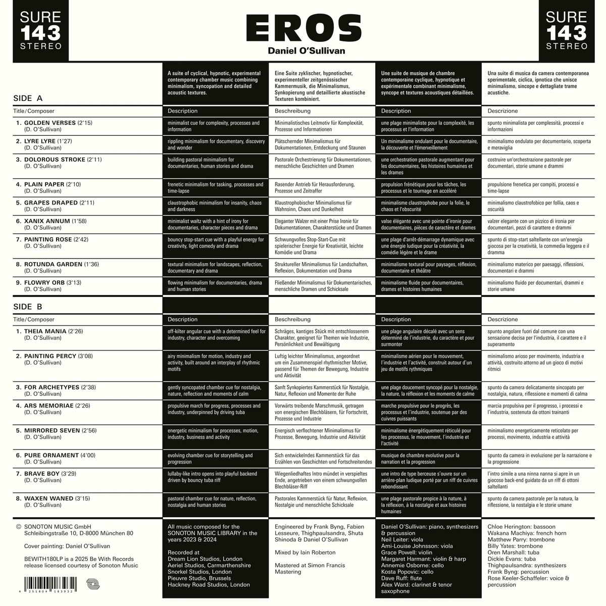 Daniel O’Sullivan - Eros : LP