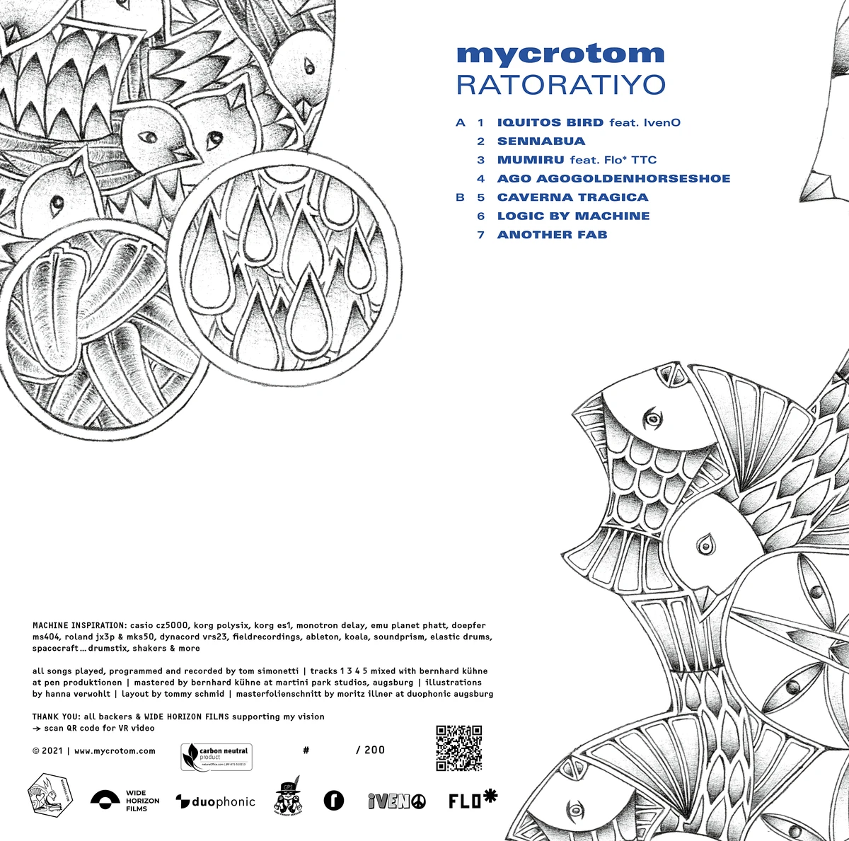 mycrotom - RATORATIYO (LP, Clear Vinyl, Ltd.Numered Edition) : LP