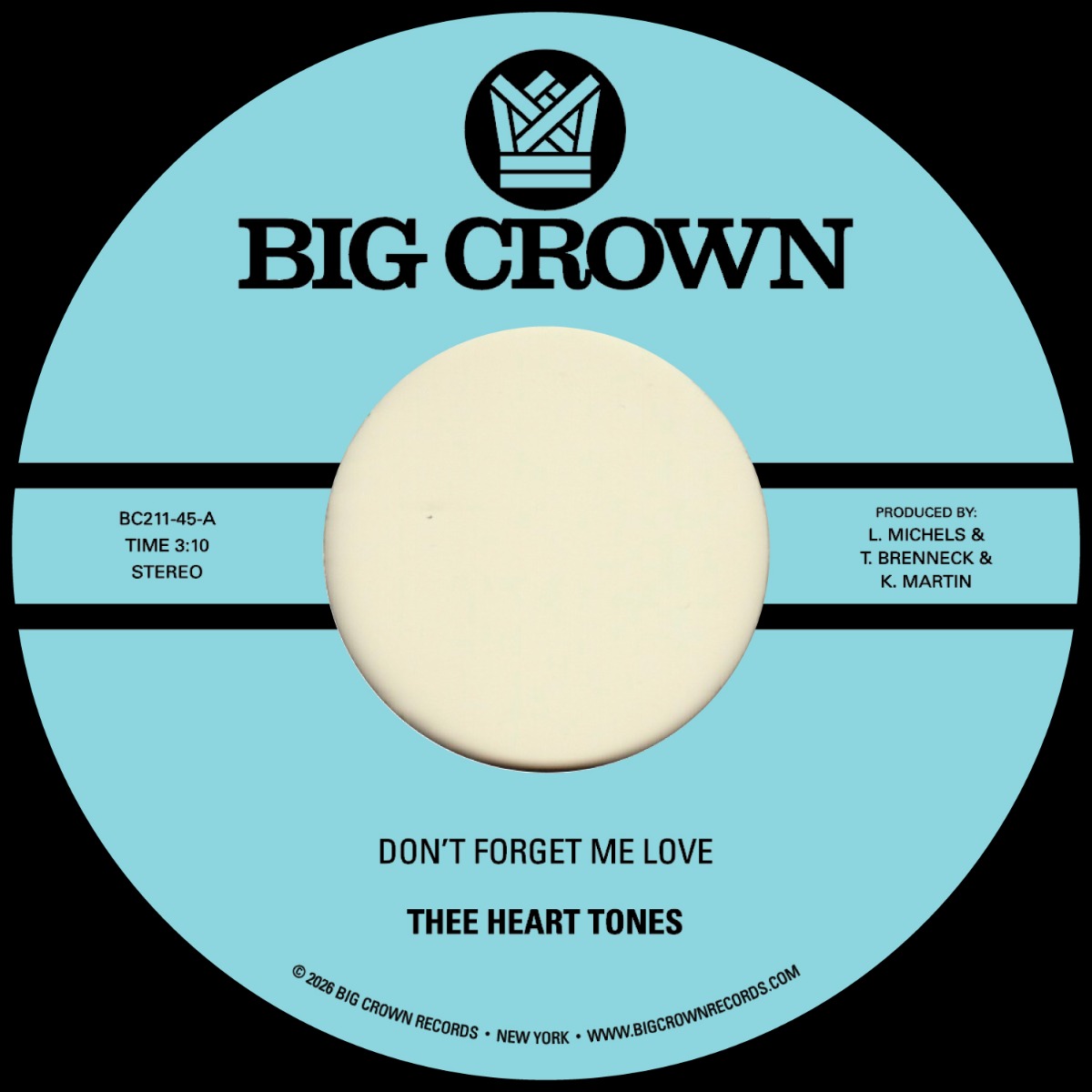 Thee Heart Tones - Don't Forget Me Love b/w Sing Your Song : 7inch