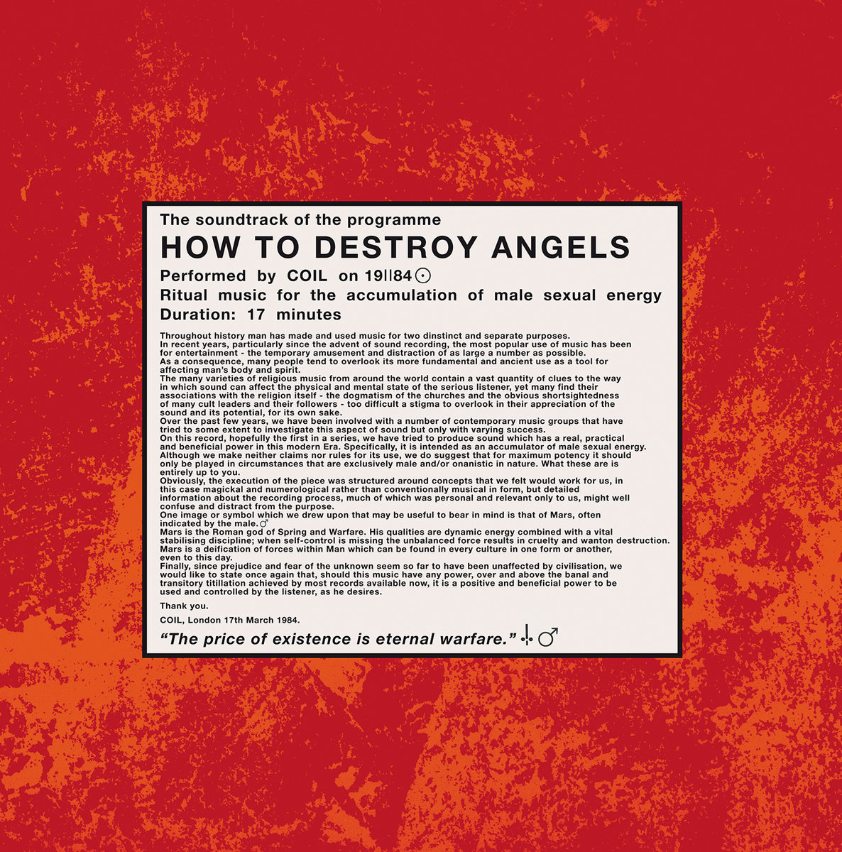 Coil - How To Destroy Angels : LP