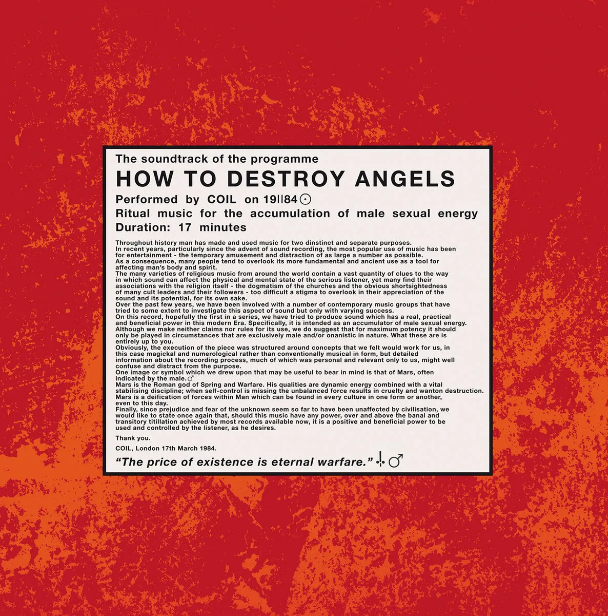 Coil - How To Destroy Angels : LP