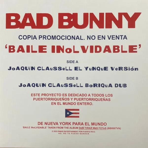 BAD BUNNY - Baile Inolvidable : 12inch