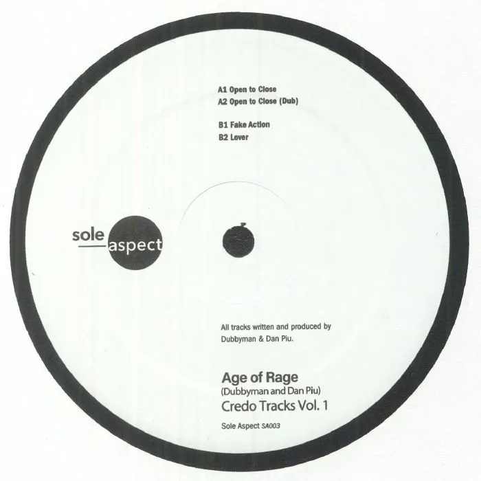 Age Of Rage Aka Dubbyman / Dan Piu - Credo Tracks Vol 1 EP : 12inch